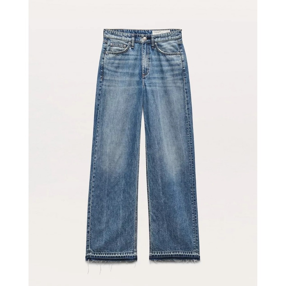 Rag & Bone Featherweight The Logan Mid Rise Wide Leg Womens 25 Orian